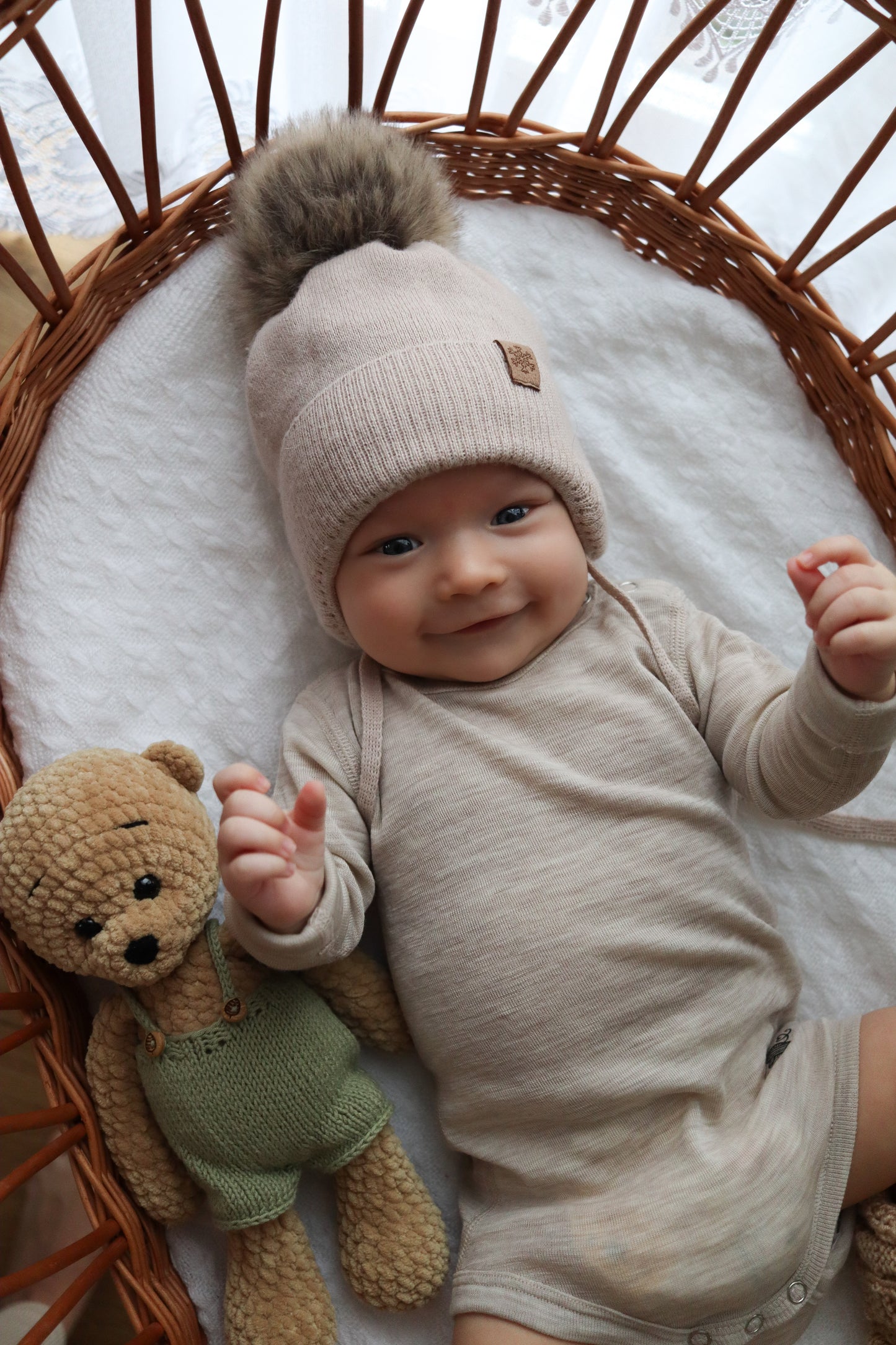 Langarmbody beige, 100% Merinowolle (bio/GOTS)