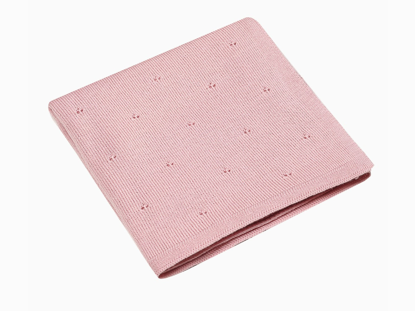 Babydecke aus 100% Merinowolle in rosa