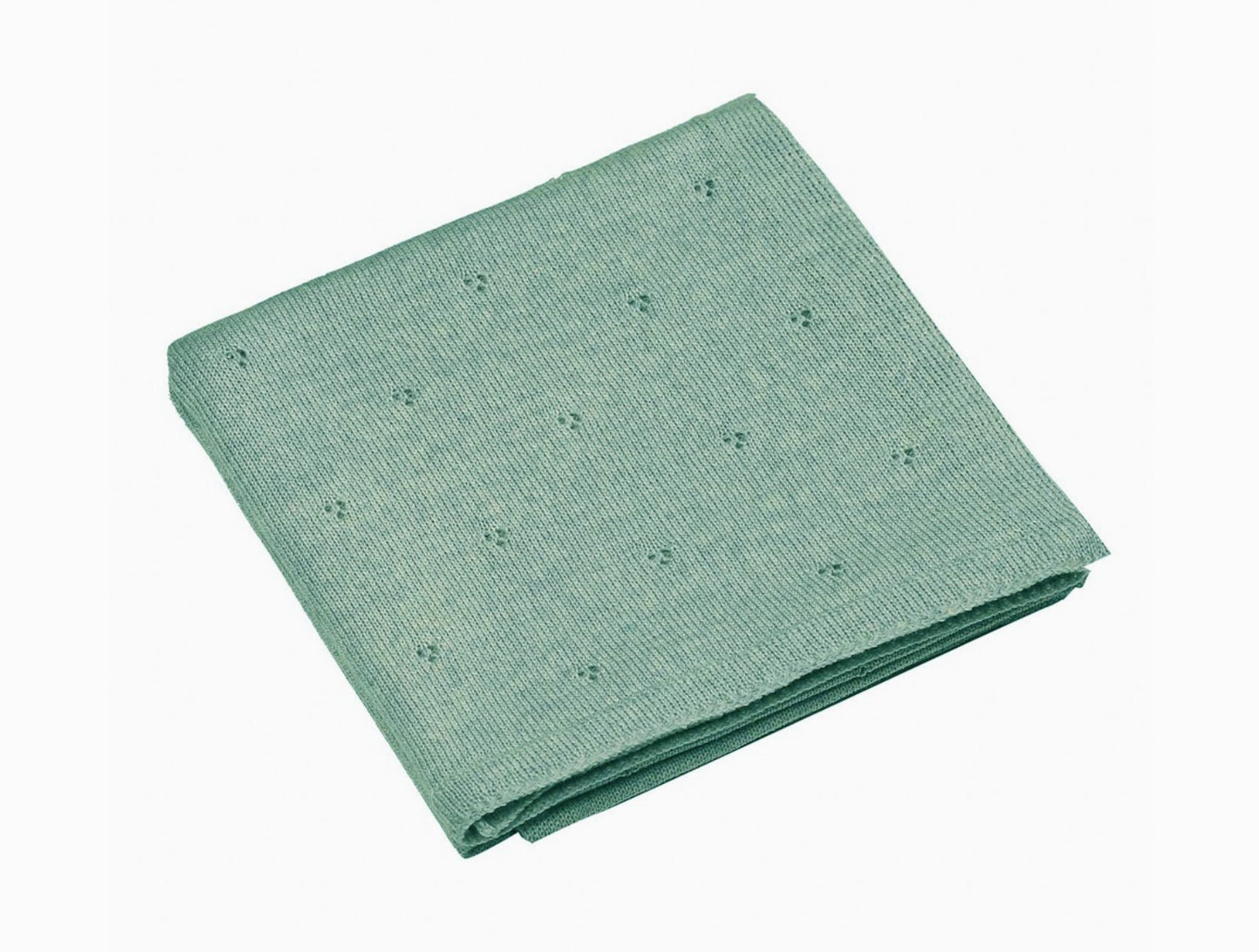 Babydecke aus 100% Merinowolle in salbeigrün