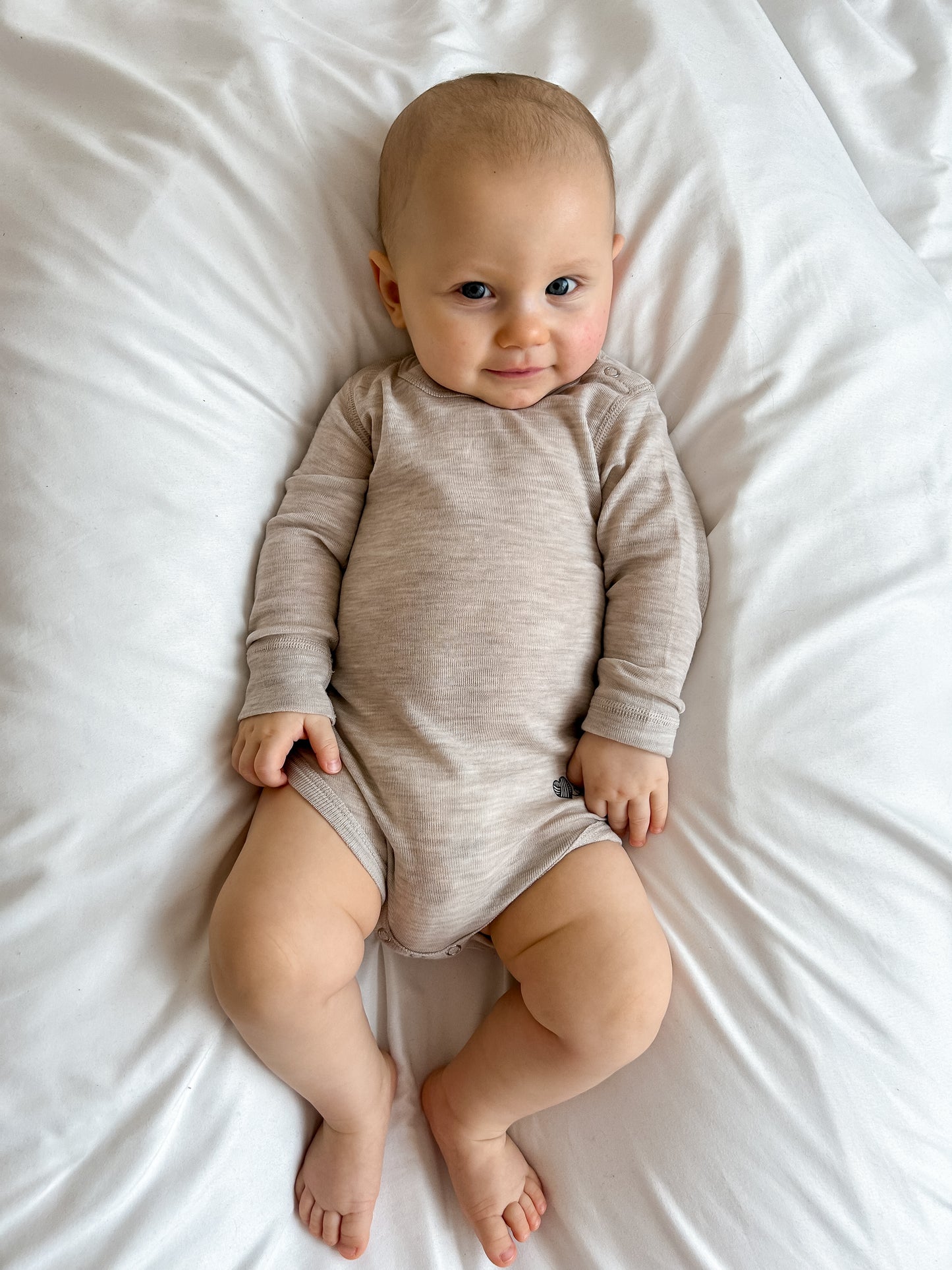 Langarmbody beige, 100% Merinowolle (bio/GOTS)