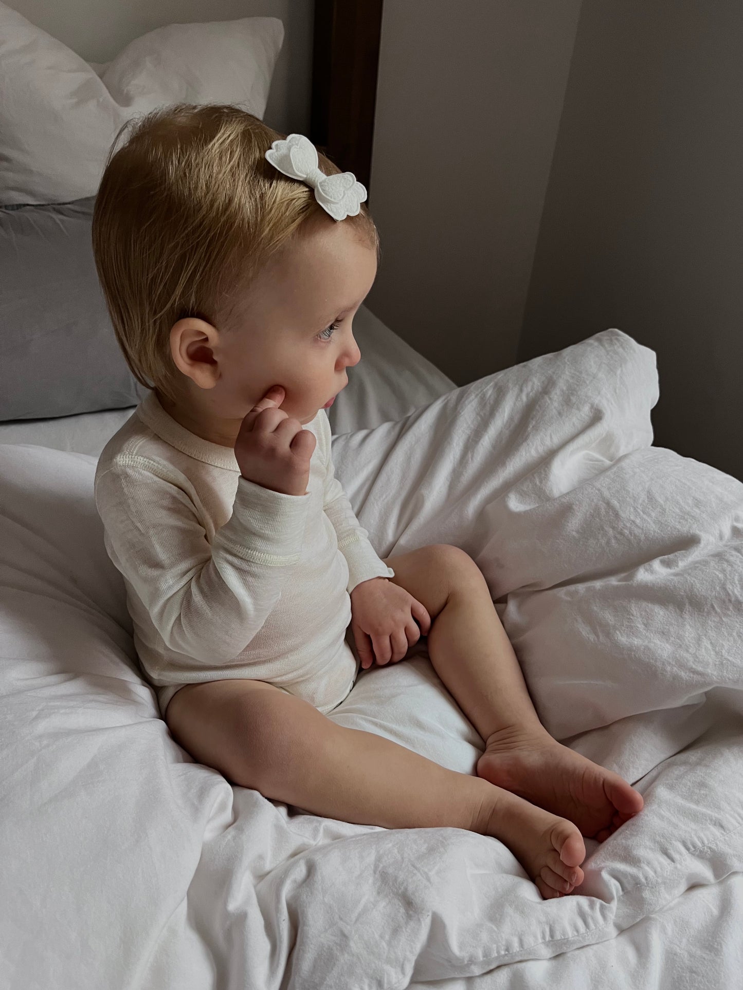 Langarmbody weiß, 100% Merinowolle (bio/GOTS)