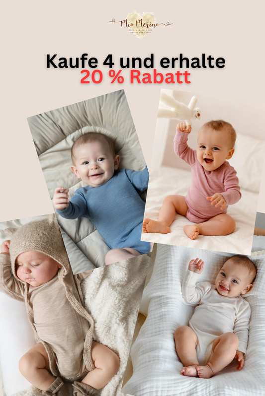 Langarmbody Bundle in Größe 50/56 100% Merinowolle