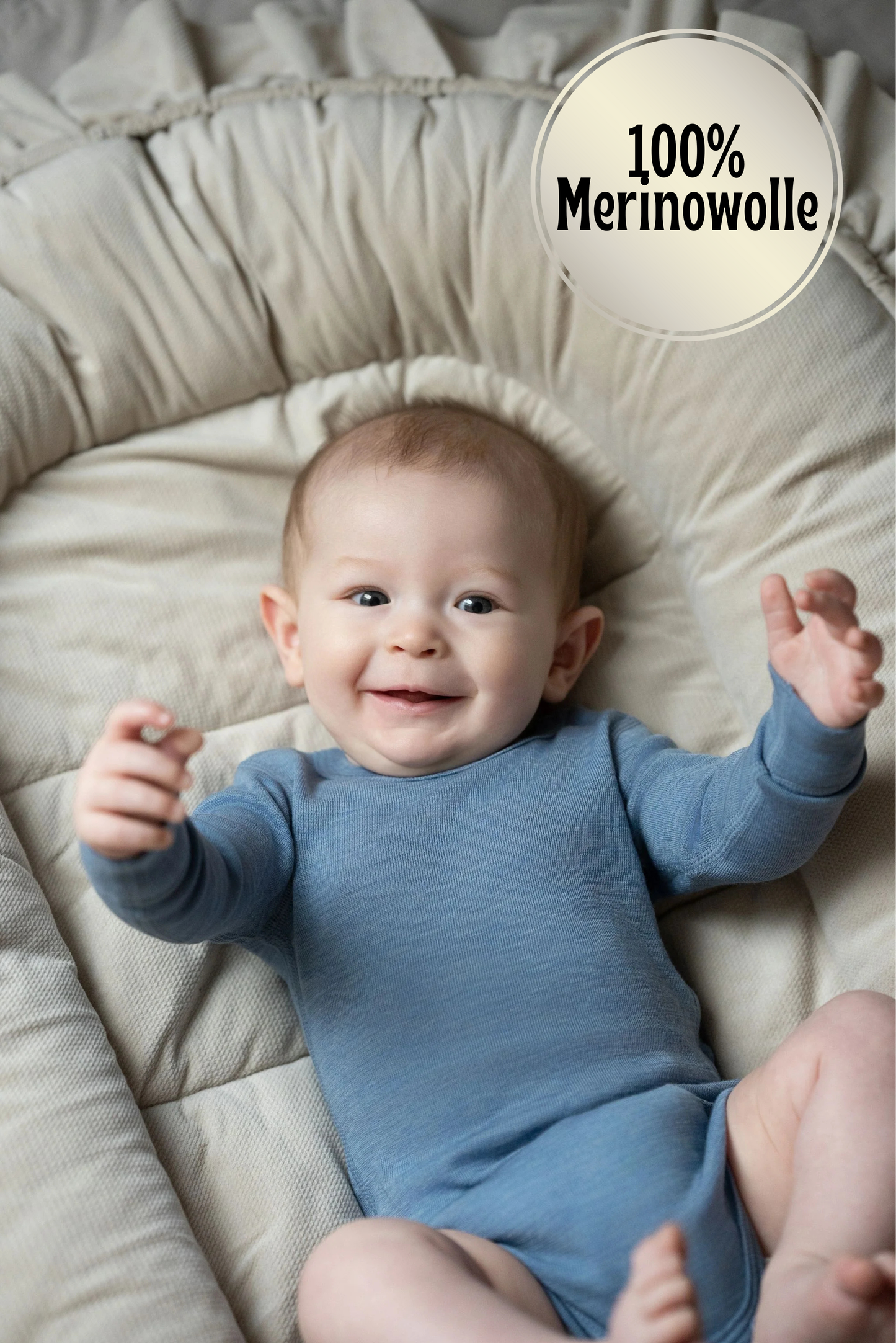 Langarmbody, 100% Merinowolle (bio/GOTS)