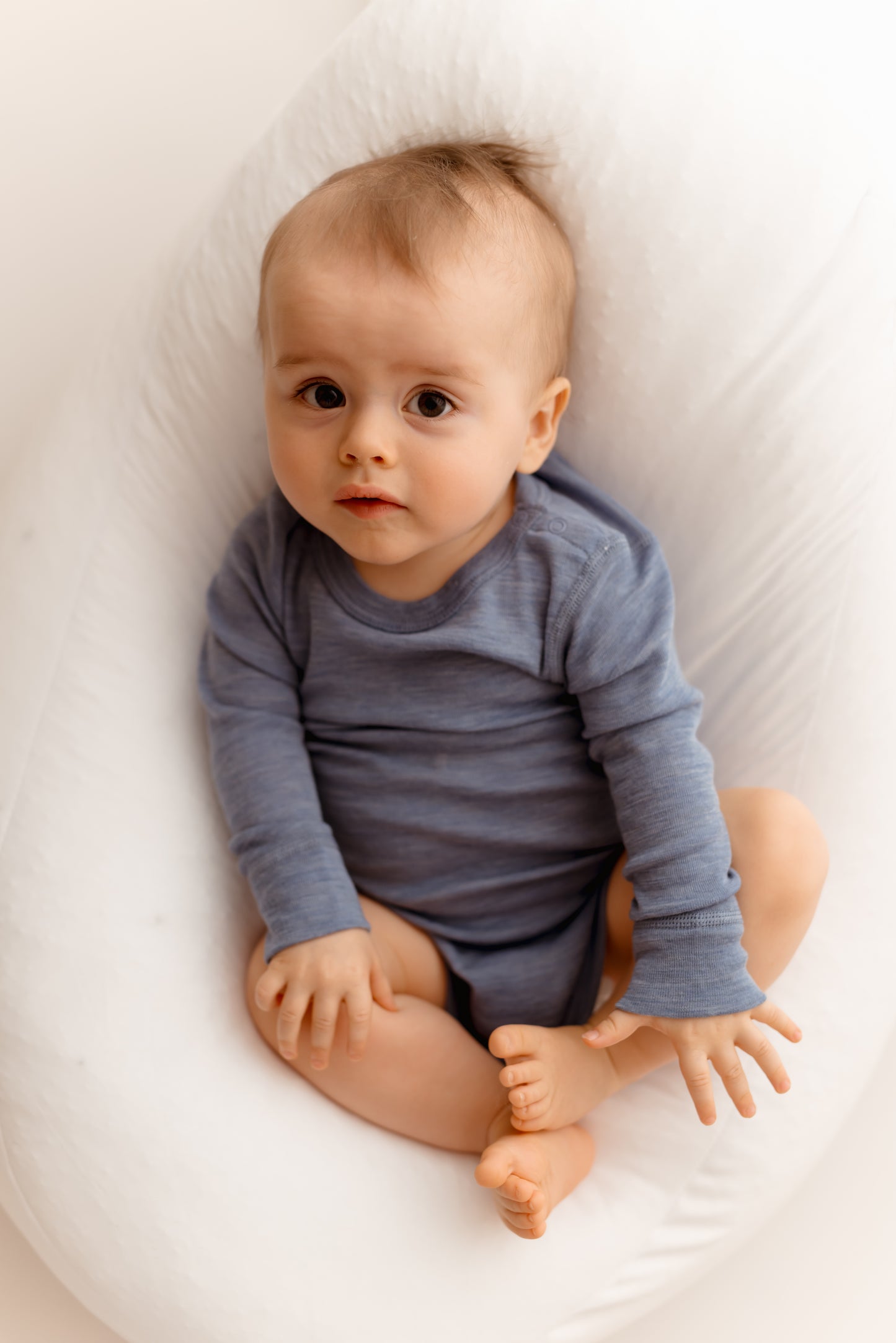 Langarmbody blau, 100% Merinowolle (bio/GOTS)