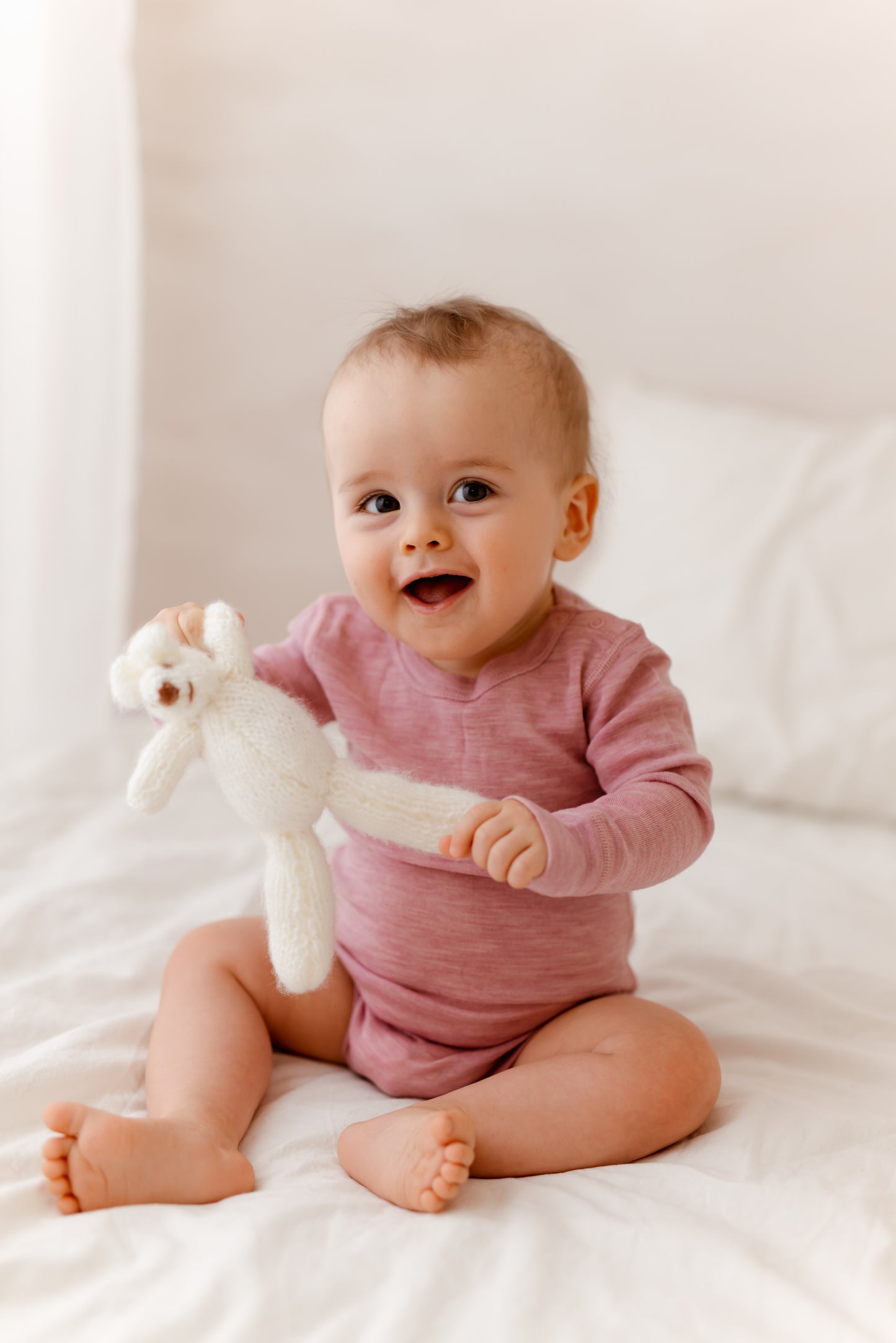 Langarmbody rosé, 100% Merinowolle (bio/GOTS)