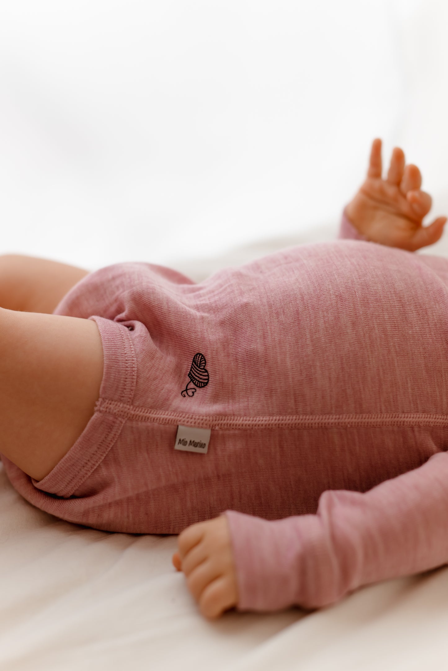 Langarmbody rosé, 100% Merinowolle (bio/GOTS)