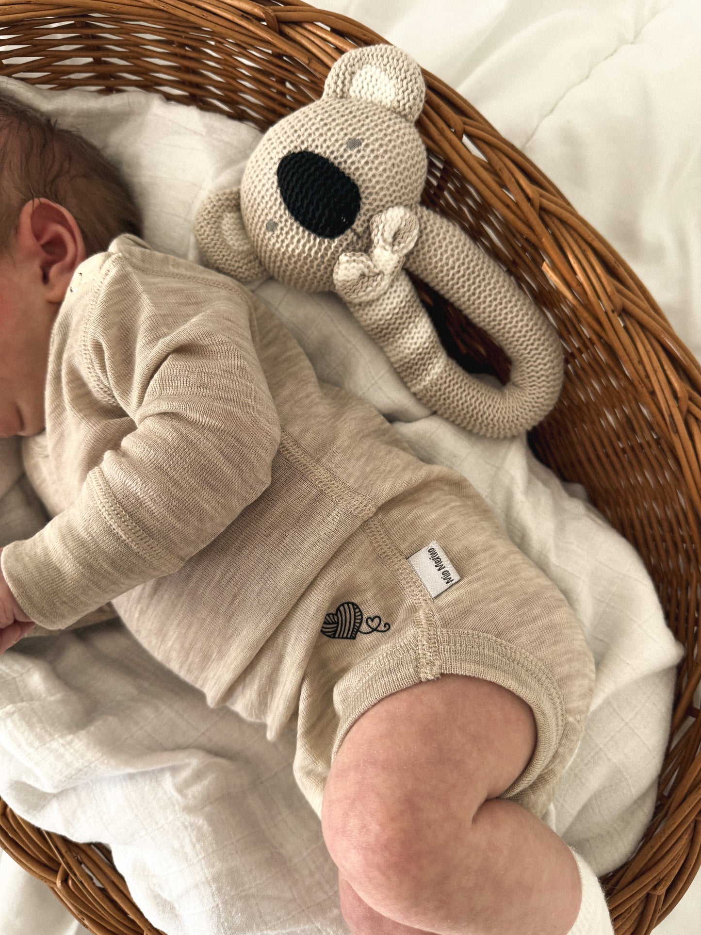 Langarmbody beige, 100% Merinowolle (bio/GOTS)