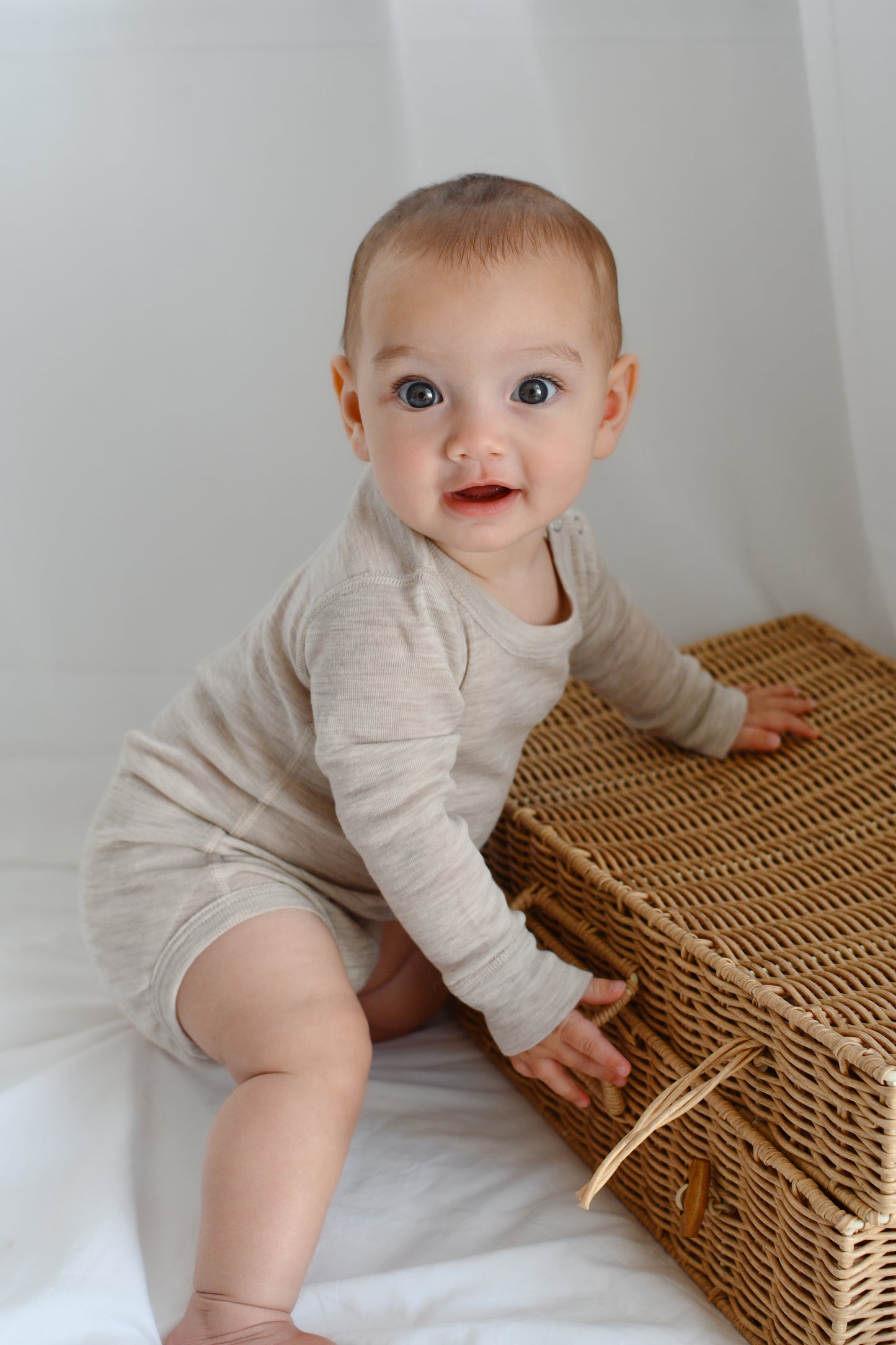 Langarmbody beige, 100% Merinowolle (bio/GOTS)