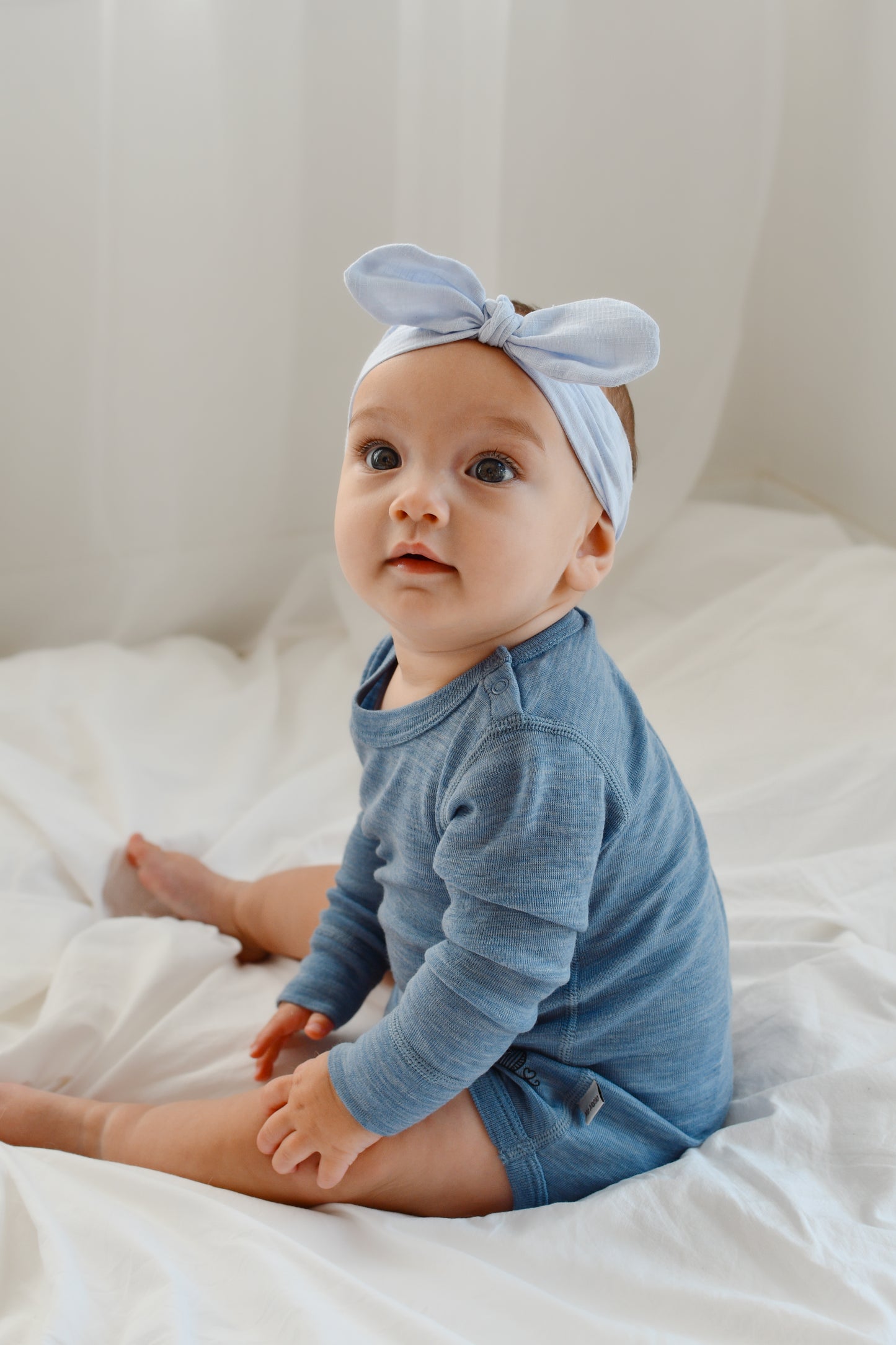 Langarmbody blau, 100% Merinowolle (bio/GOTS)