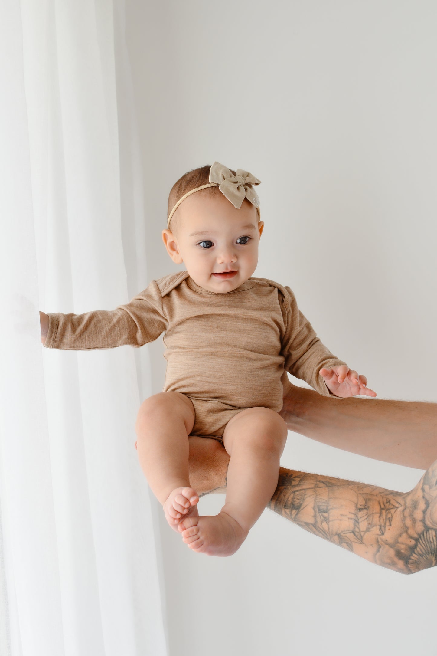 Langarmbody sand, 100% Merinowolle (bio/GOTS)