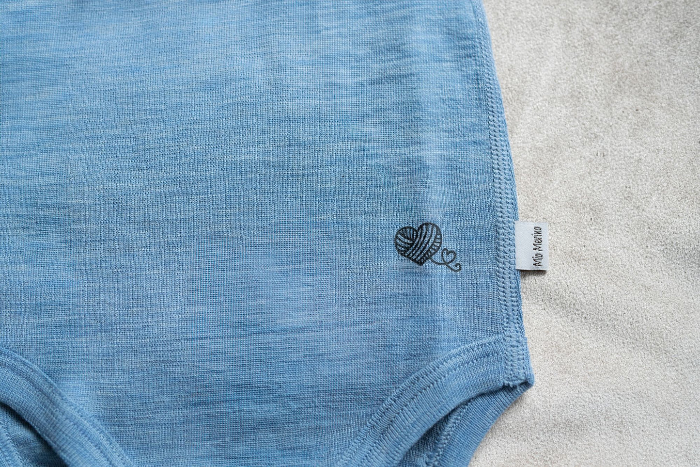 Langarmbody blau, 100% Merinowolle (bio/GOTS)