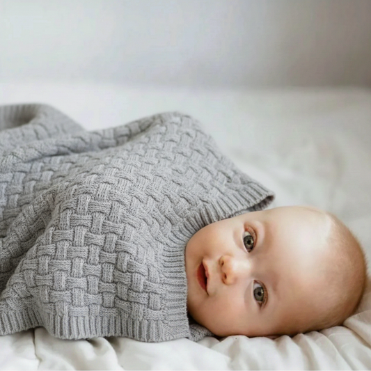 Babydecke Fluffy aus 100% Merinowolle in beige