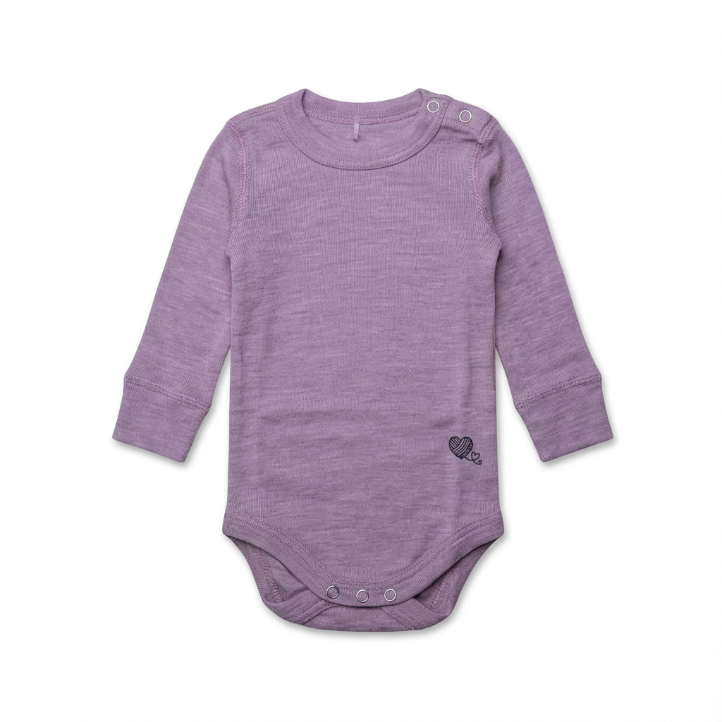 Langarmbody, 100% Merinowolle (bio/GOTS)