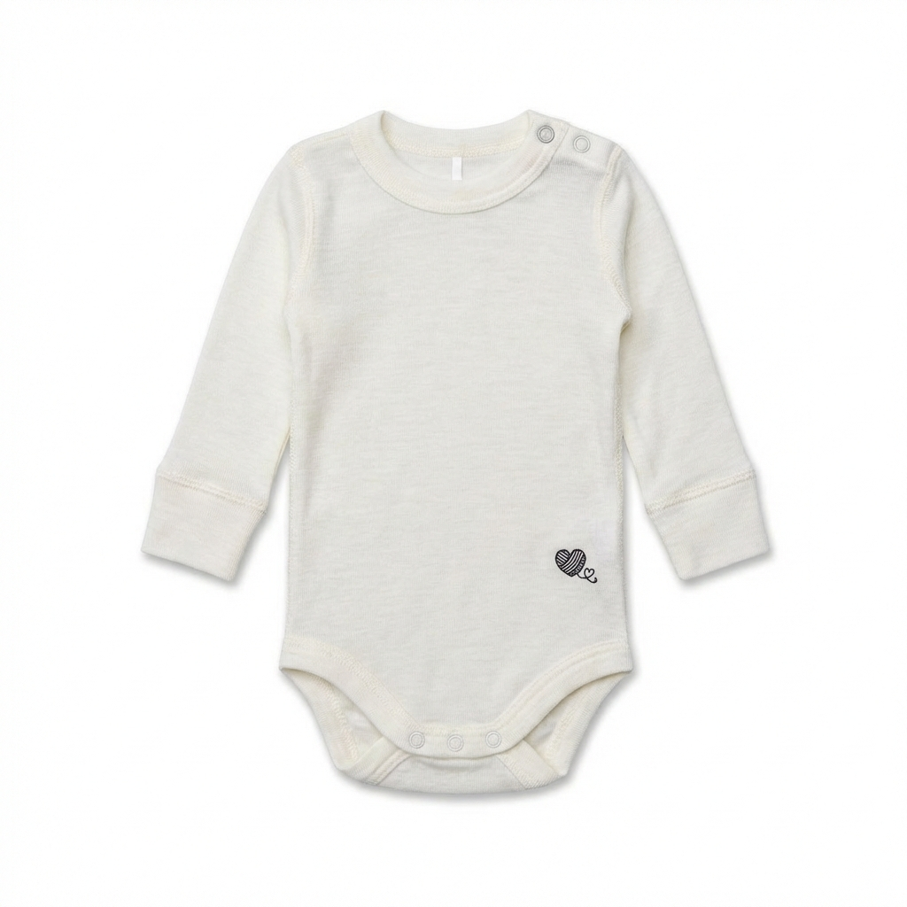 Langarmbody, 100% Merinowolle (bio/GOTS)