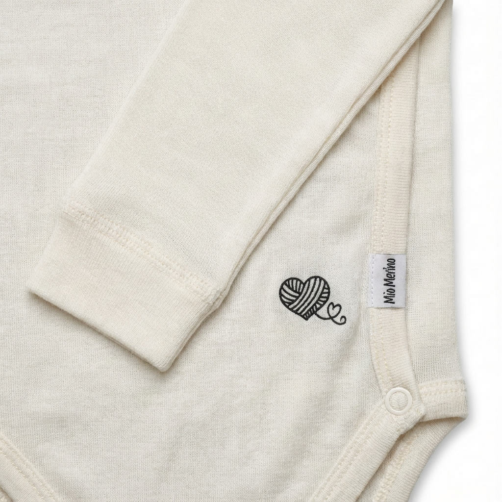 Langarmbody, 100% Merinowolle (bio/GOTS)