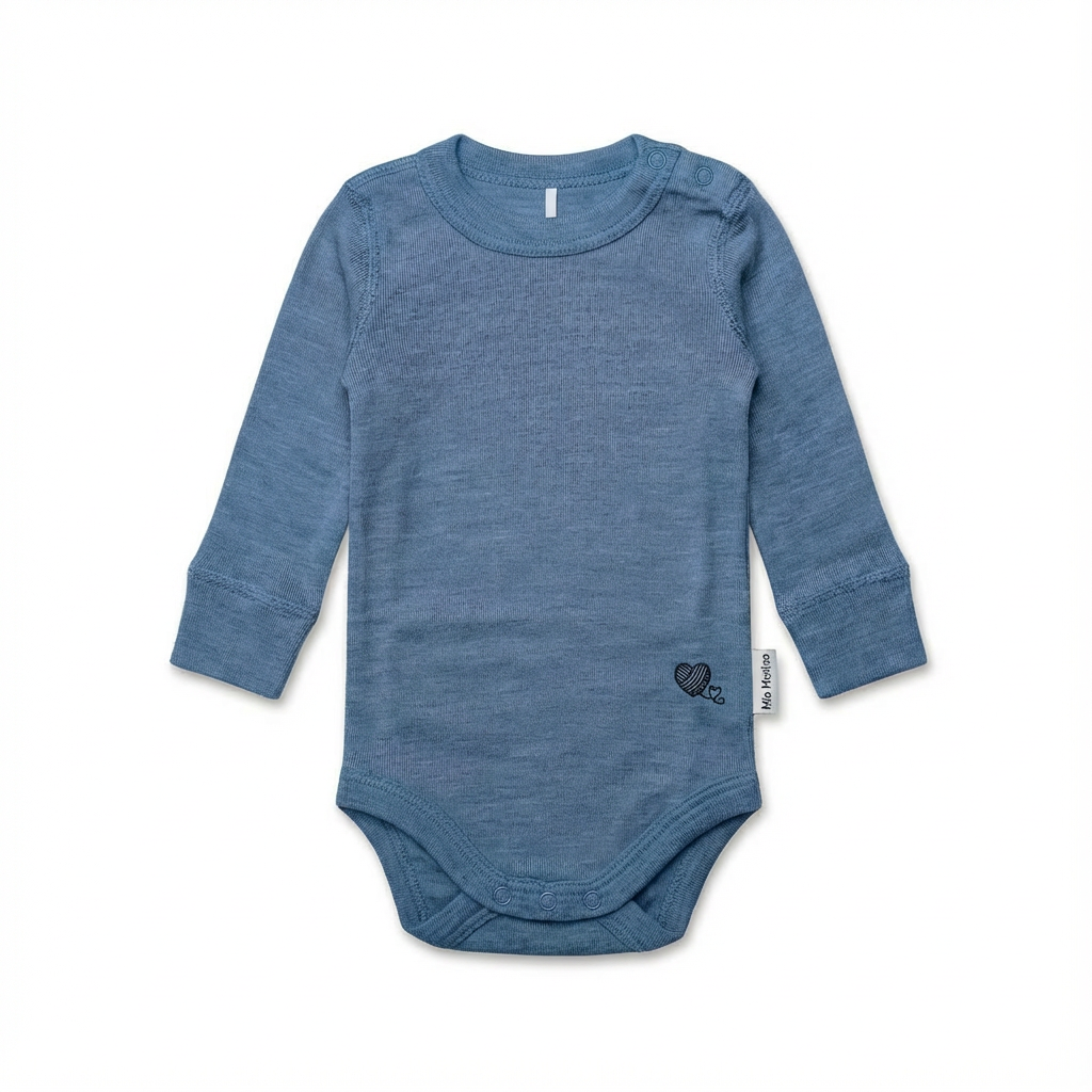 Langarmbody, 100% Merinowolle (bio/GOTS)