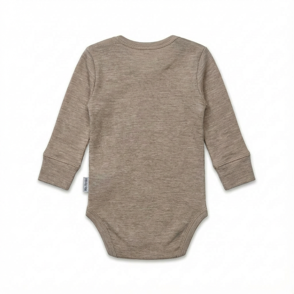 Langarmbody sand, 100% Merinowolle (bio/GOTS)