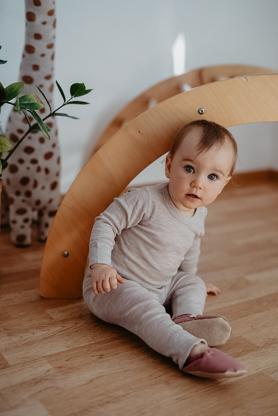 Leggings beige, 100% Merinowolle