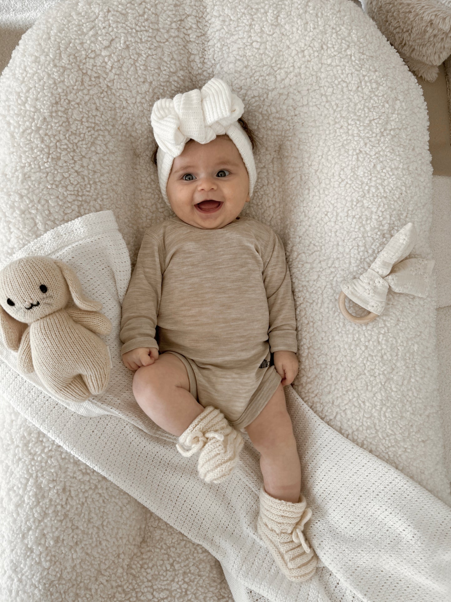 Langarmbody beige, 100% Merinowolle (bio/GOTS)